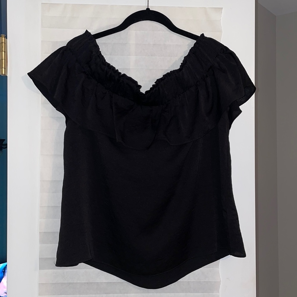 EXPRESS BLACK OFF THE SHOULDER TOP